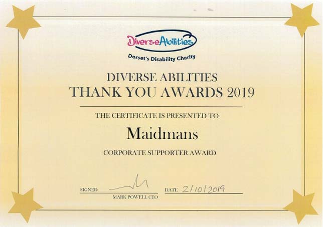 Diverse Abilities Award Certificate